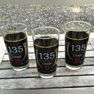 NWT | Kentucky Derby 135th | 2009 Souvenir Frosted Highball Glasses | Set Of 3